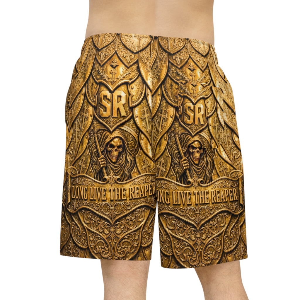 Gold Armor Long Live The Reaper Athletic Long Shorts