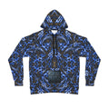 Fear The Reaper Athletic Hoodie – Blue Gothic Reaper  Design (All-Over Print)