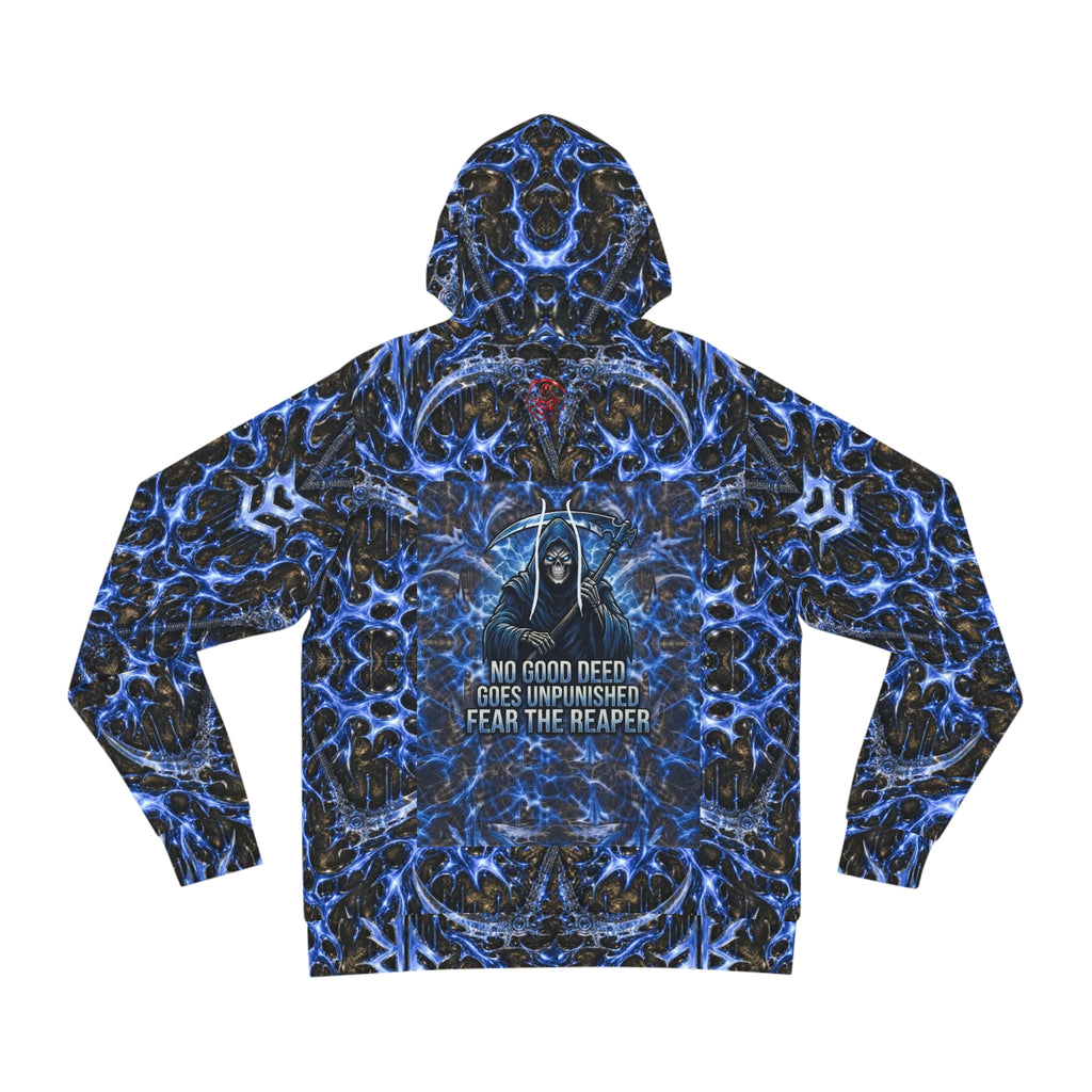 Reaper Graphic Hoodie — "Fear the Reaper, No Good Deed Goes Unpunished" All-Over Print