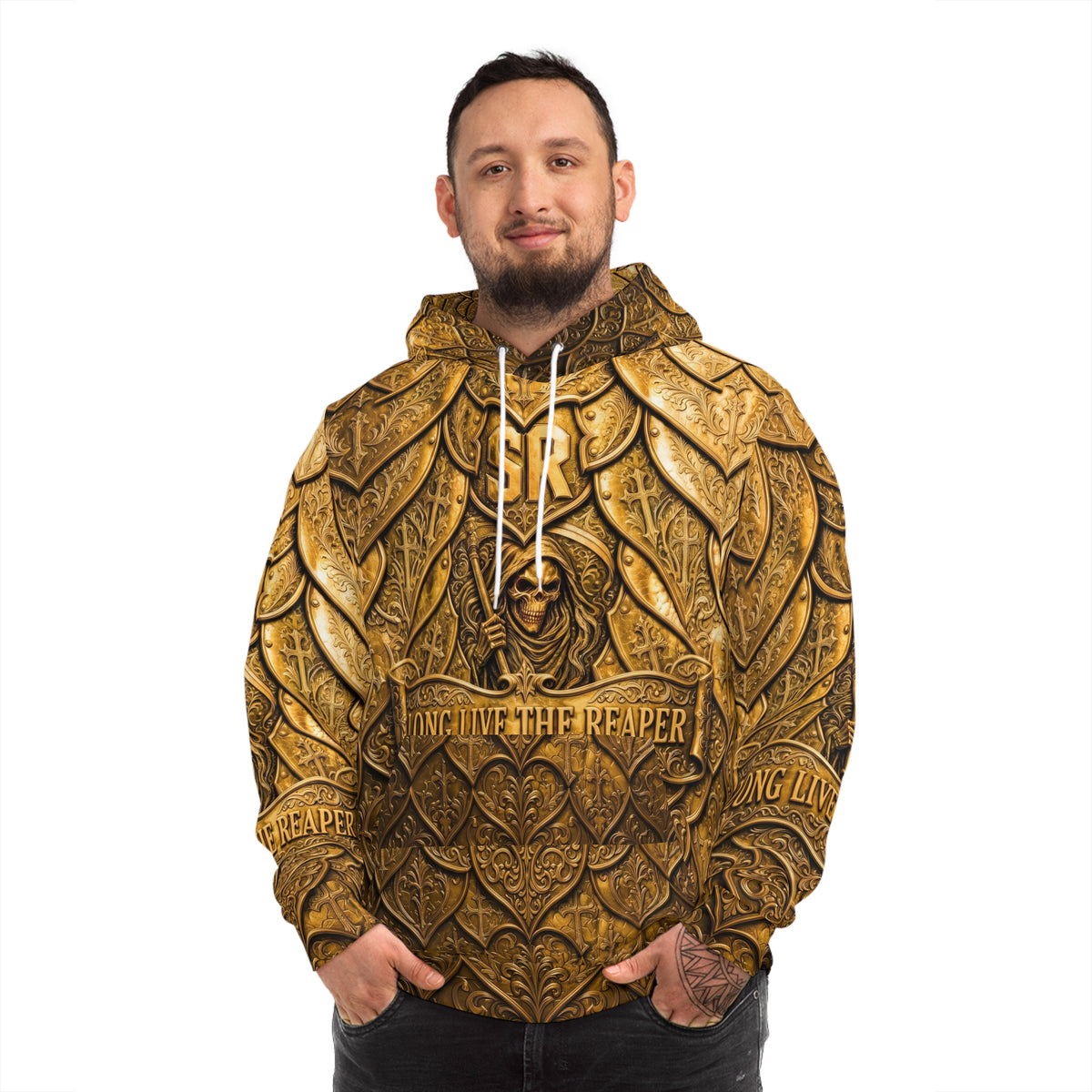 Long Live The Reaper Armor Hoodie – 'Death Before Being Forgotten' Gothic All-Over Print