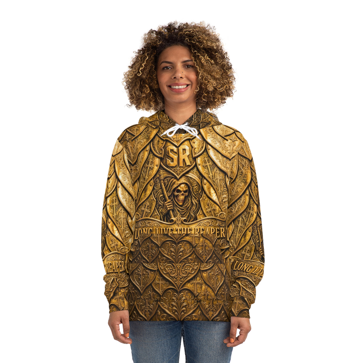 Long Live The Reaper Armor Hoodie – 'Death Before Being Forgotten' Gothic All-Over Print