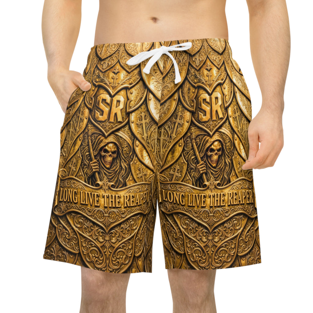 Gold Armor Long Live The Reaper Athletic Long Shorts
