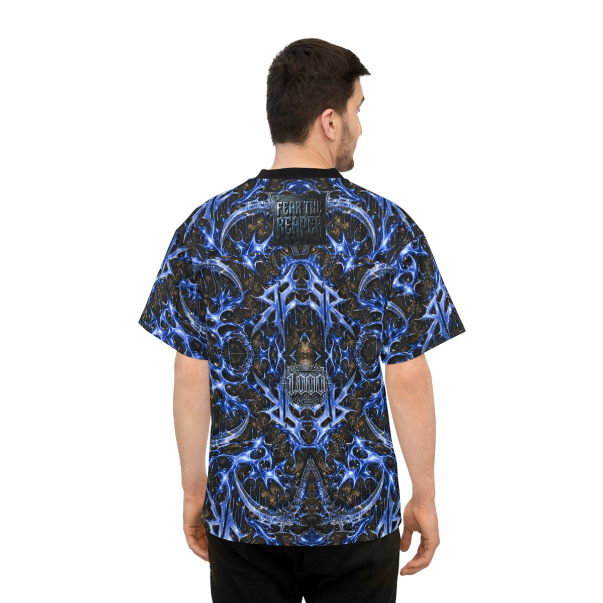 Fear The Reaper "No Good Deed Goes Unpunished" Football Jersey — Gothic All-Over Print