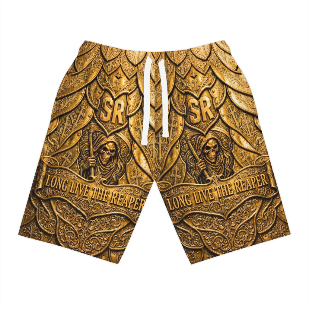 Gold Armor Long Live The Reaper Athletic Long Shorts