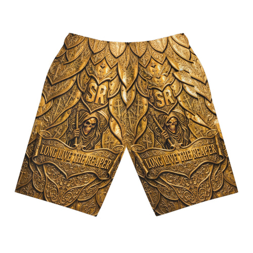 Gold Armor Long Live The Reaper Athletic Long Shorts