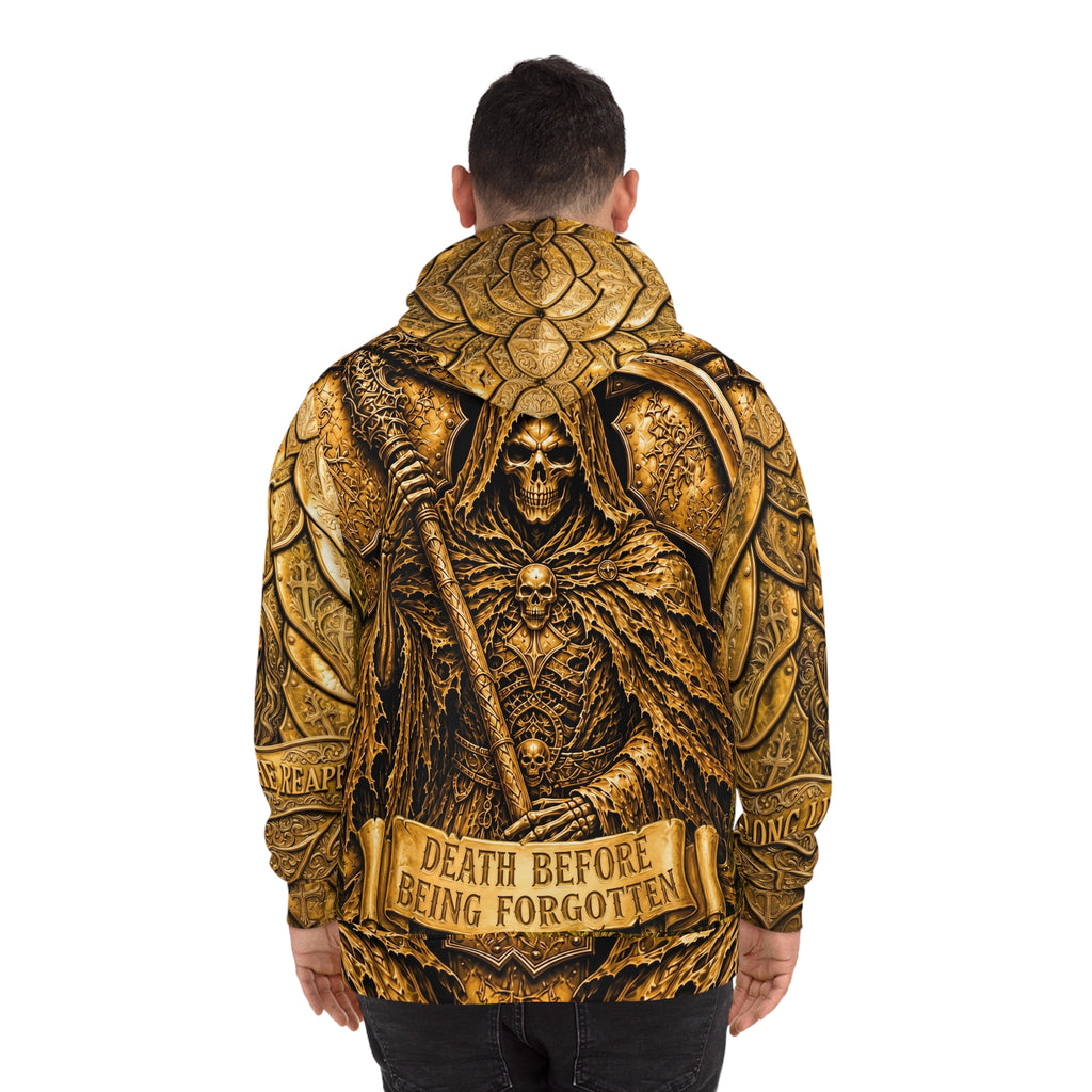 Long Live The Reaper Armor Hoodie – 'Death Before Being Forgotten' Gothic All-Over Print